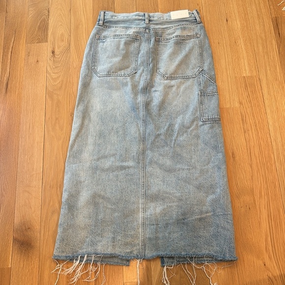 Pistola Midi Skirt Denim Utility Light Wash Size 28 - Picture 4 of 6